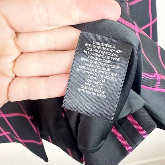 Alice & Olivia Pink Black Window Pane Mya Blazer Jacket Work Office Career 2 - Picture 7 of 8